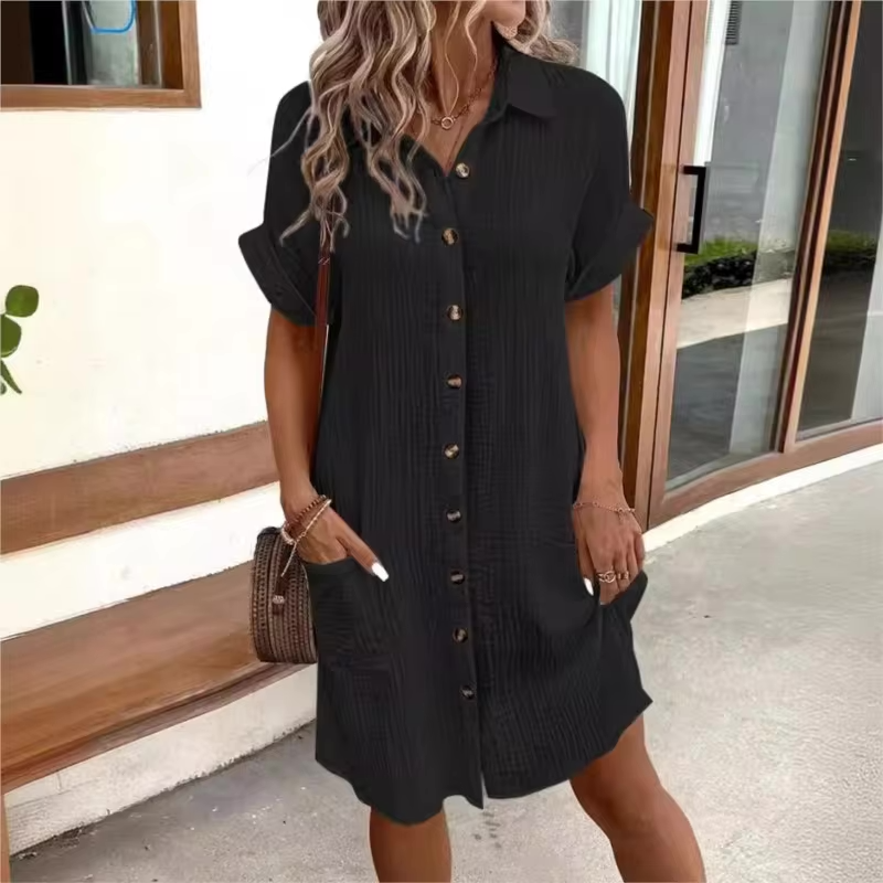 Button-Down Linen Shirt Dress