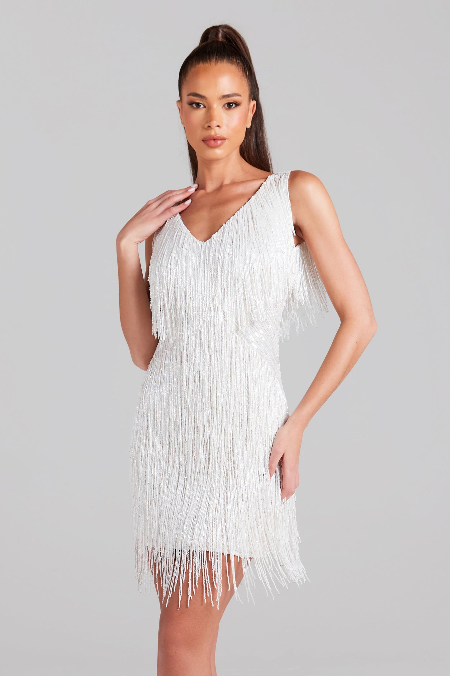 Euphoria Shimmering Fringed Dress