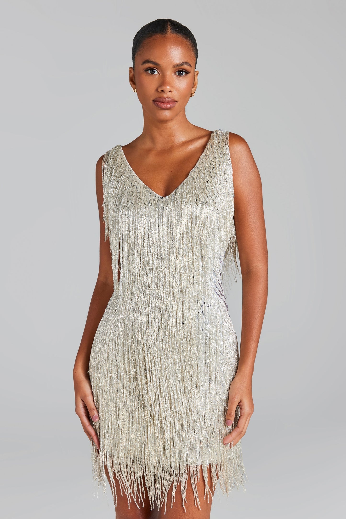 Euphoria Shimmering Fringed Dress