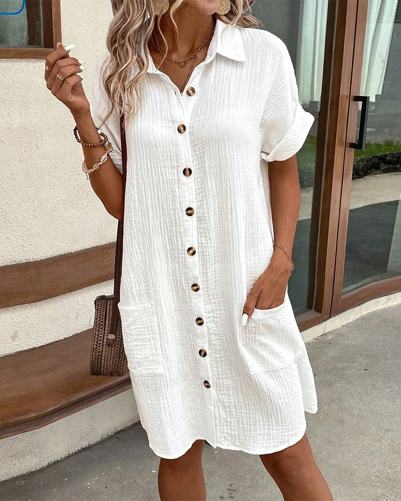 Button-Down Linen Shirt Dress