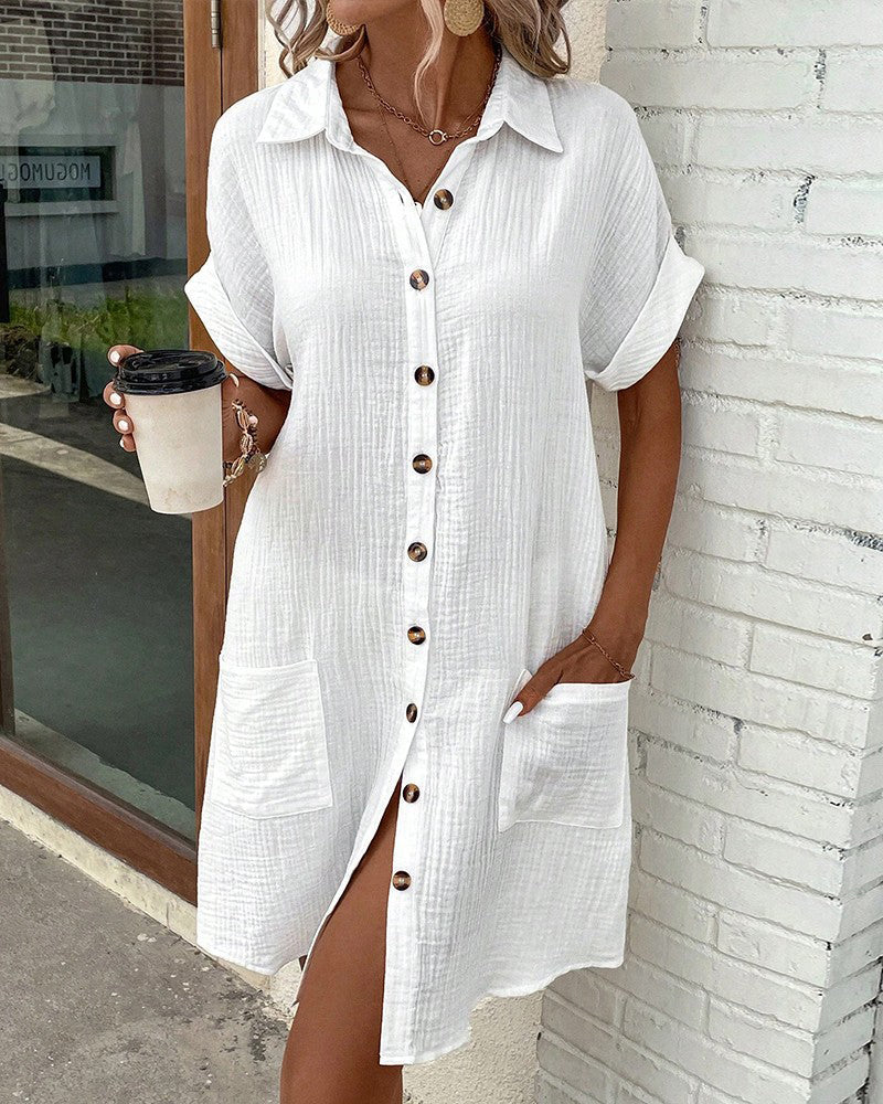 Button-Down Linen Shirt Dress