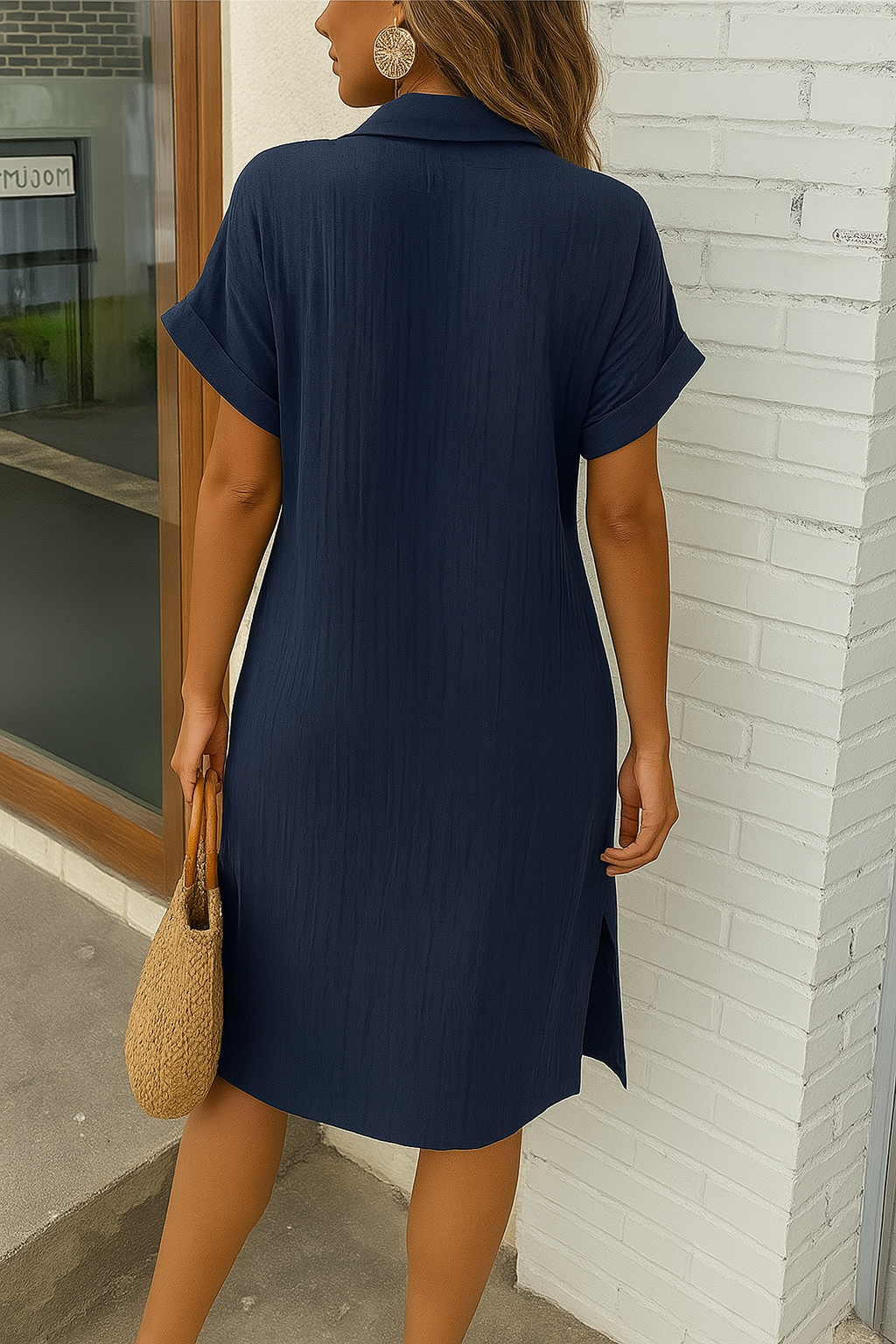 Button-Down Linen Shirt Dress