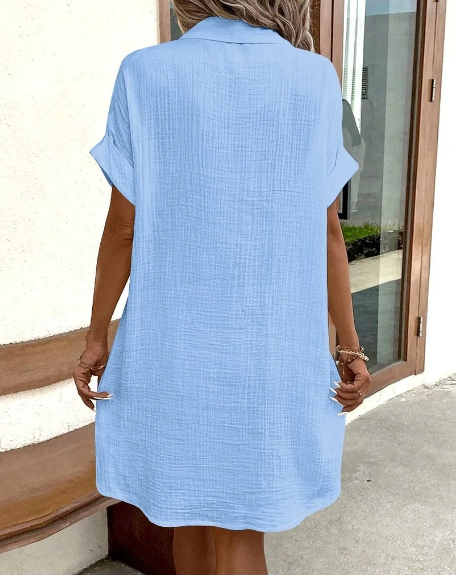 Button-Down Linen Shirt Dress