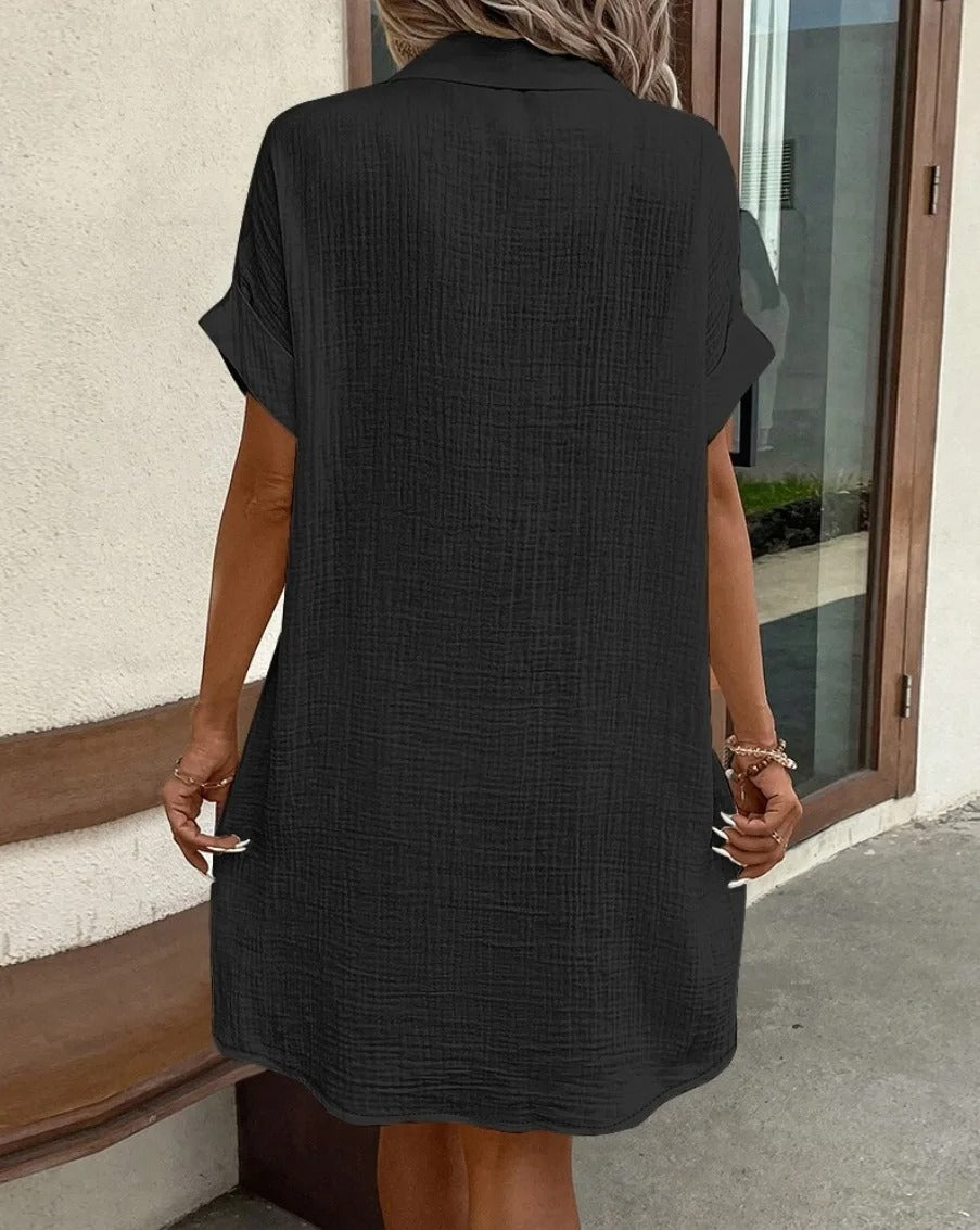 Button-Down Linen Shirt Dress