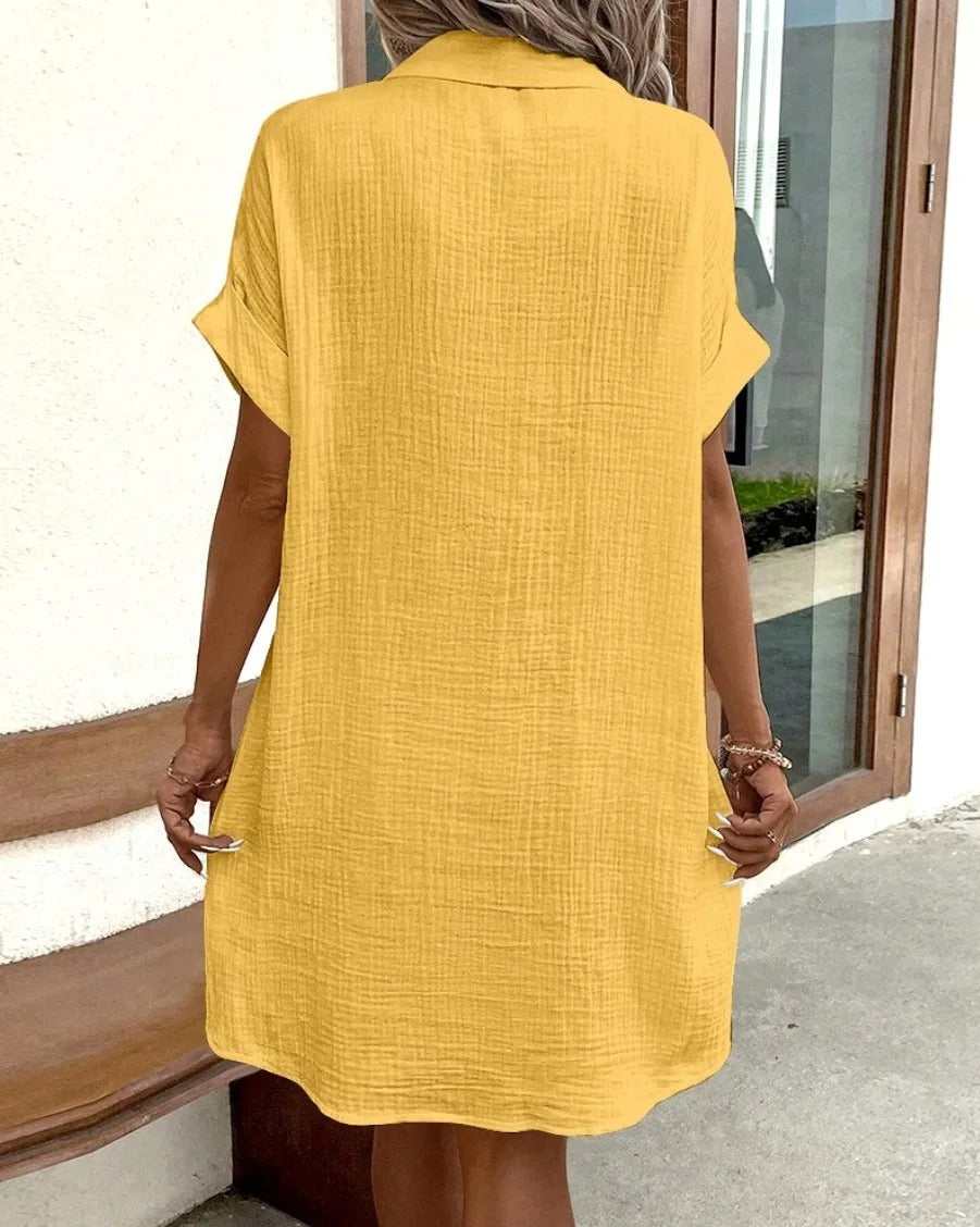 Button-Down Linen Shirt Dress