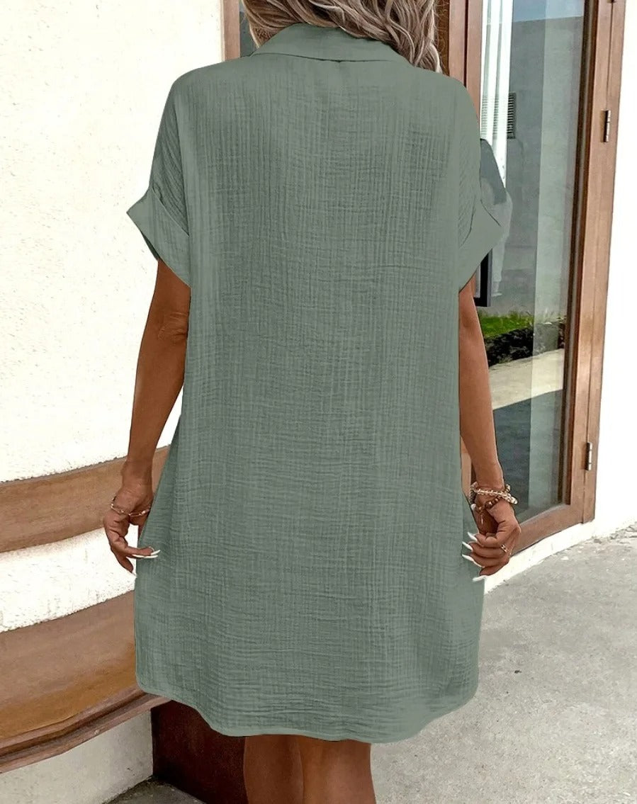 Button-Down Linen Shirt Dress
