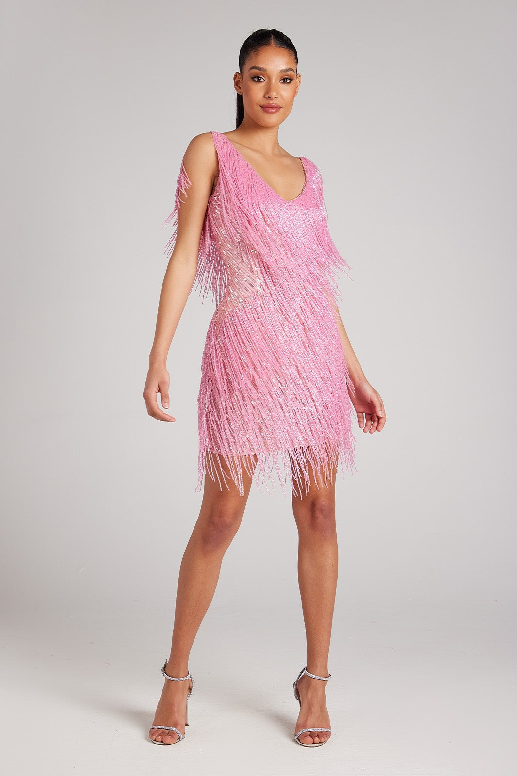 Euphoria Shimmering Fringed Dress