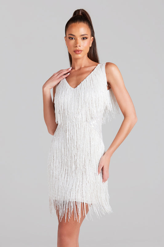 Euphoria Shimmering Fringed Dress