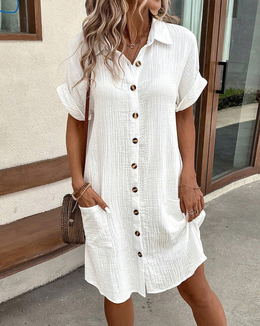 Button-Down Linen Shirt Dress