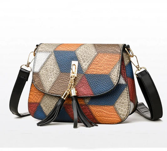 Plaid Crossbody Bags With Tassels