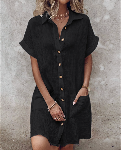 Button-Down Linen Shirt Dress