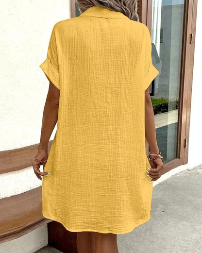 Button-Down Linen Shirt Dress